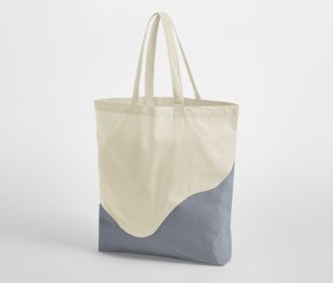 WESTFORD MILL WM235 - ORGANIC COTTON WAVE PRINT MAXI TOTE Natural/Blue Grey