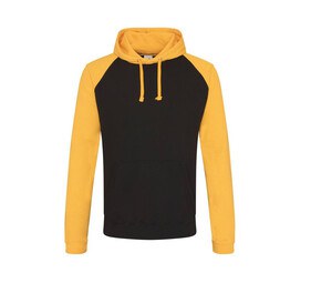 AWDIS JUST HOODS JH009 - Baseball Sweatshirt Jet Black/Gold